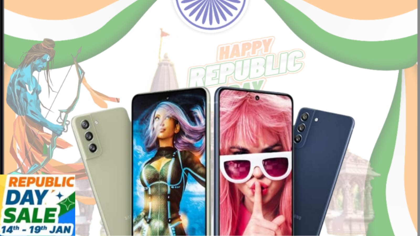 Ram MANDIR Republic Day Special on the Samsung Galaxy S21 FE 5G