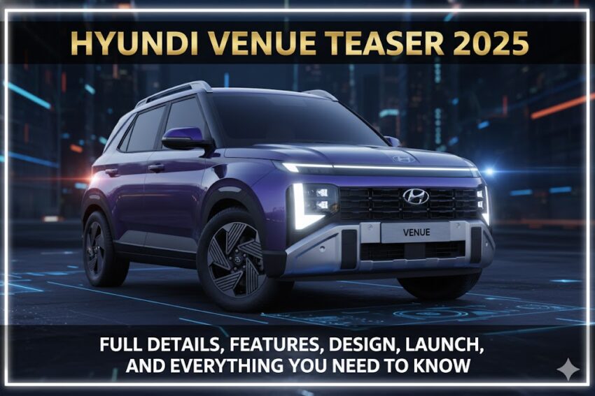 Hyundai Venue Teaser 2025 – Full Details, Features, Design, Launch, and Everything You Need to Know